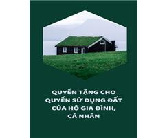 QUYỀN TẶNG CHO QUYỀN SỬ DỤNG ĐẤT CỦA HỘ GIA ĐÌNH, CÁ NHÂN TẠI VIỆT NAM